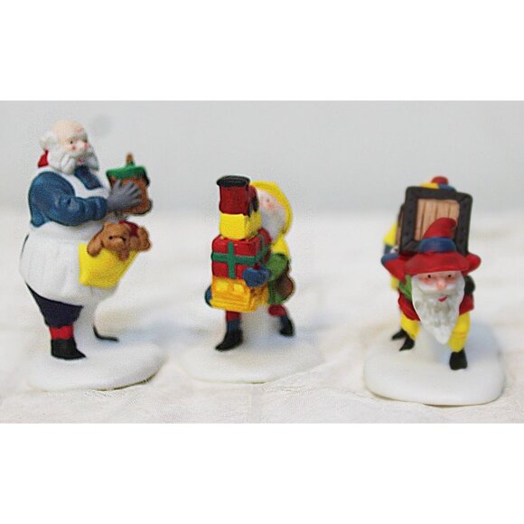 VTG 3 Pc Dept 56 Heritage Village Toymaker Elves 5602-2 Porcelain Figurines - Picture 8 of 11